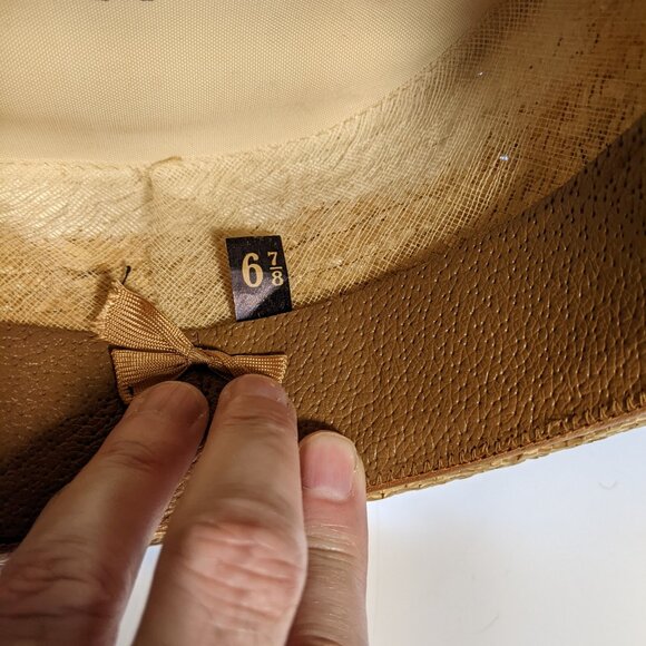 Men's Antique Royal Scot Vintage Gatsby Straw Boater Hat (size 6 7/8) AS IS - Picture 4 of 15